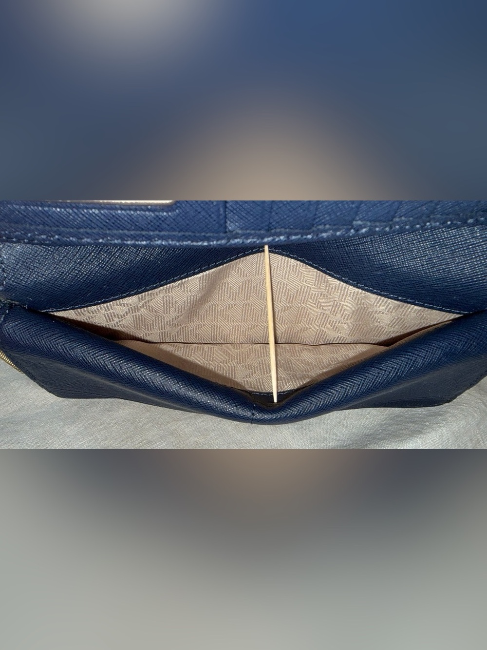 Michael Kors Navy Saffiano Zip-Around Wristlet Wallet - Picture 10 of 15